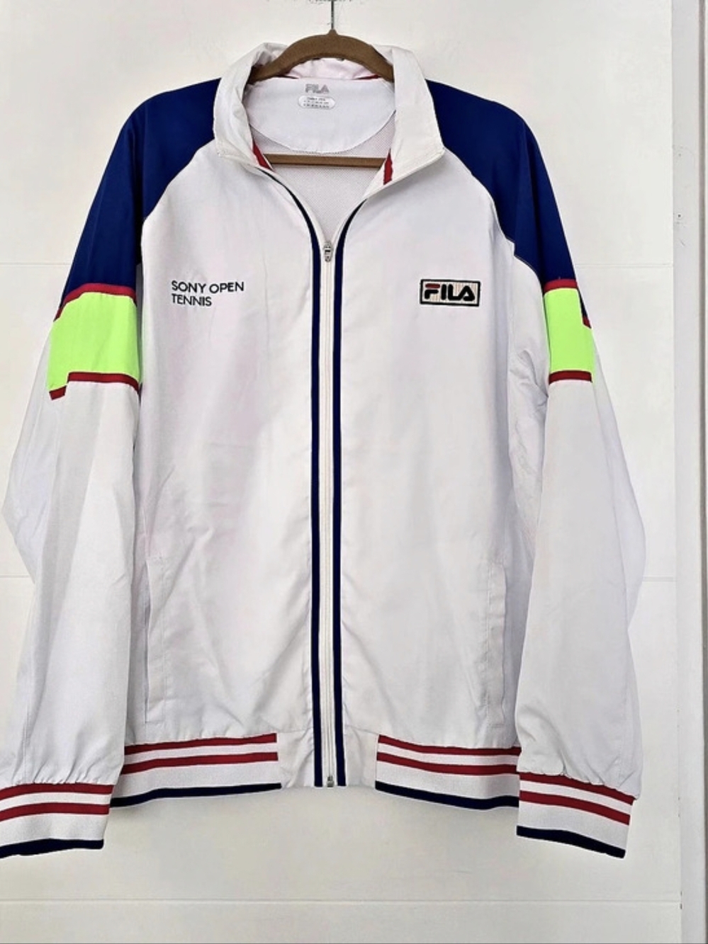 FILA Sony Open Tennis Colorblock Track Jacket White/Blue XL